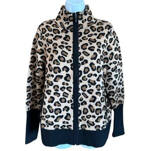 New Rachel Zoe cheetah print full zip cardigan sweater women’s medium